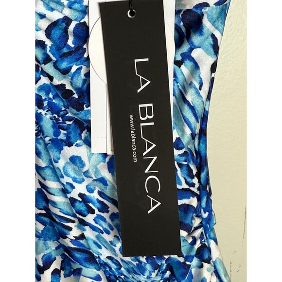 La Blanca Women's Size 6 Blue Aquatic Nature Lace Up One Piece Bodysuit NWT - Picture 7 of 9